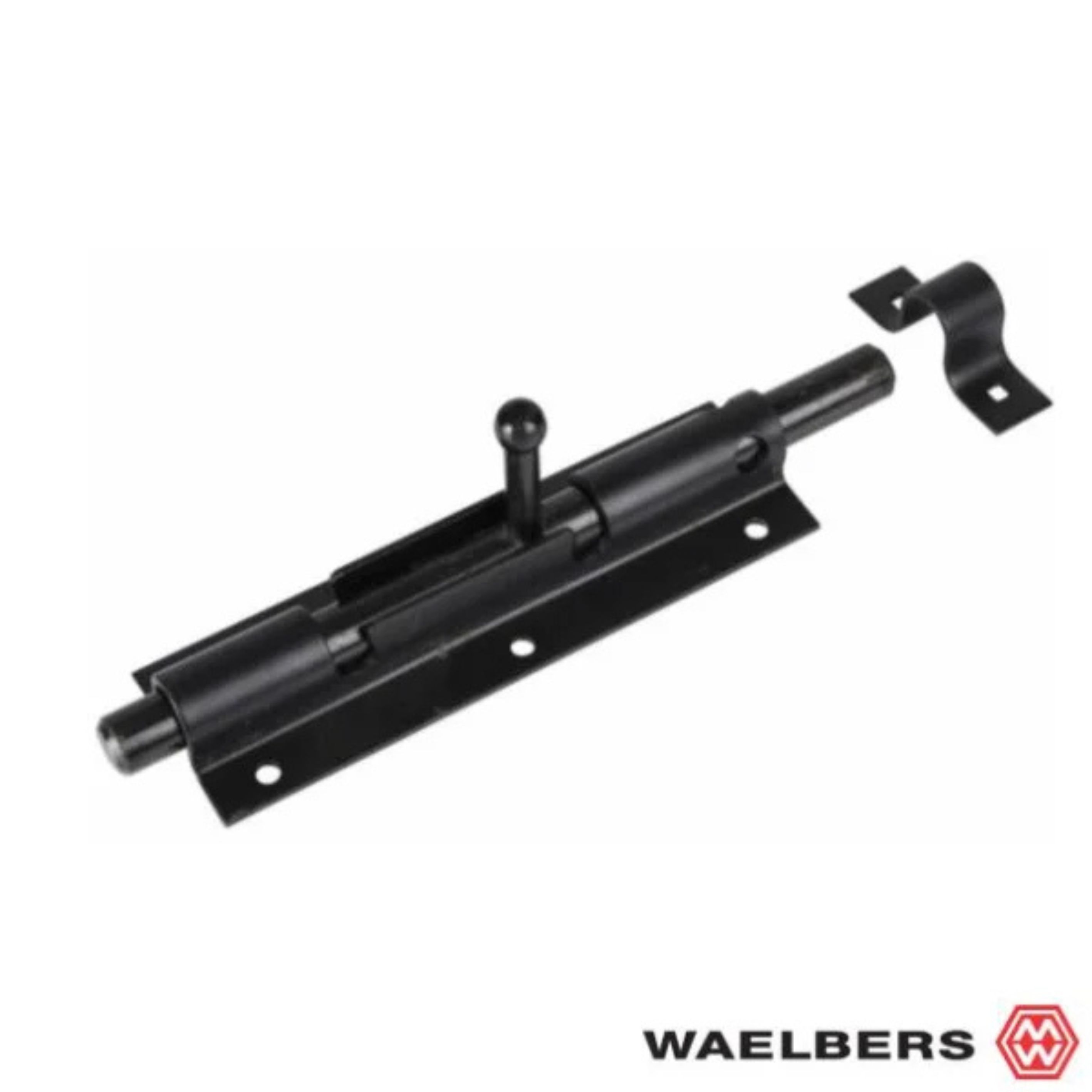 Waelbers Blackline zware plaatgrendel  52x175mm pen 16mm met hangslotgat-8712513083594