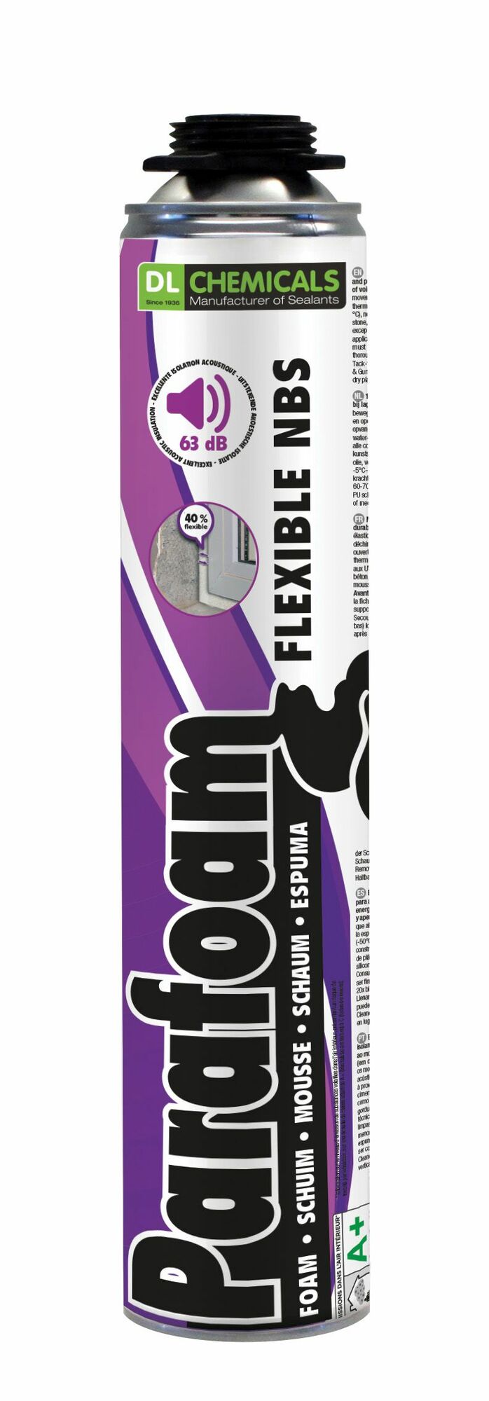 Parafoam NBS Flexible purschuim 750ML 1-com PU pistoolschuim-5413624358054