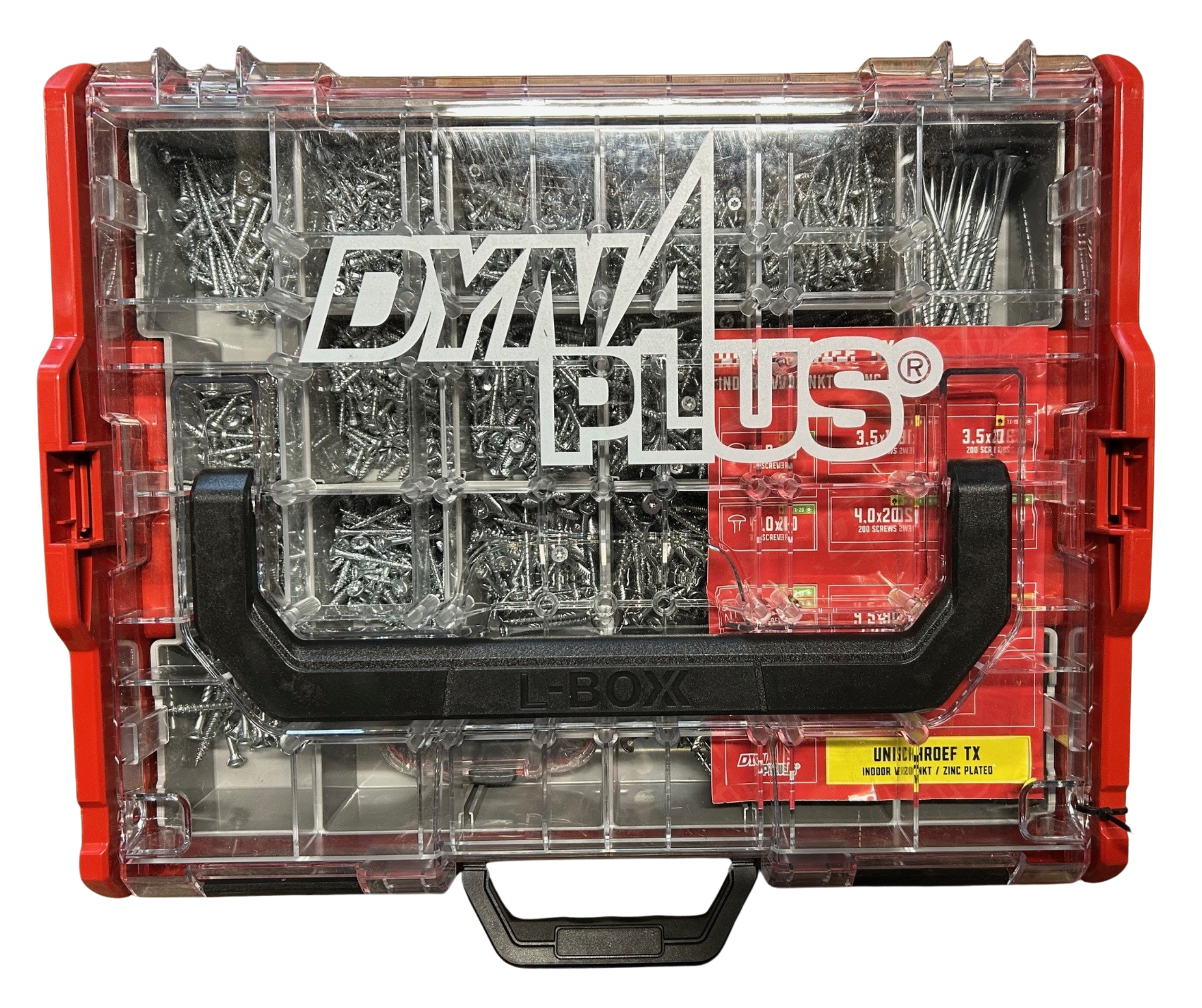 Dynaplus® L-BOXX indoor spaanplaatschroeven VZ-TX  2500stuks 19 maten +bitset-8712811120434