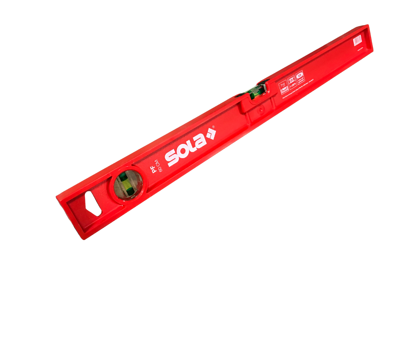 SOLA Kunststof waterpas PF80 80cm 2 libellen 1,00mm/m rood-9002719037927