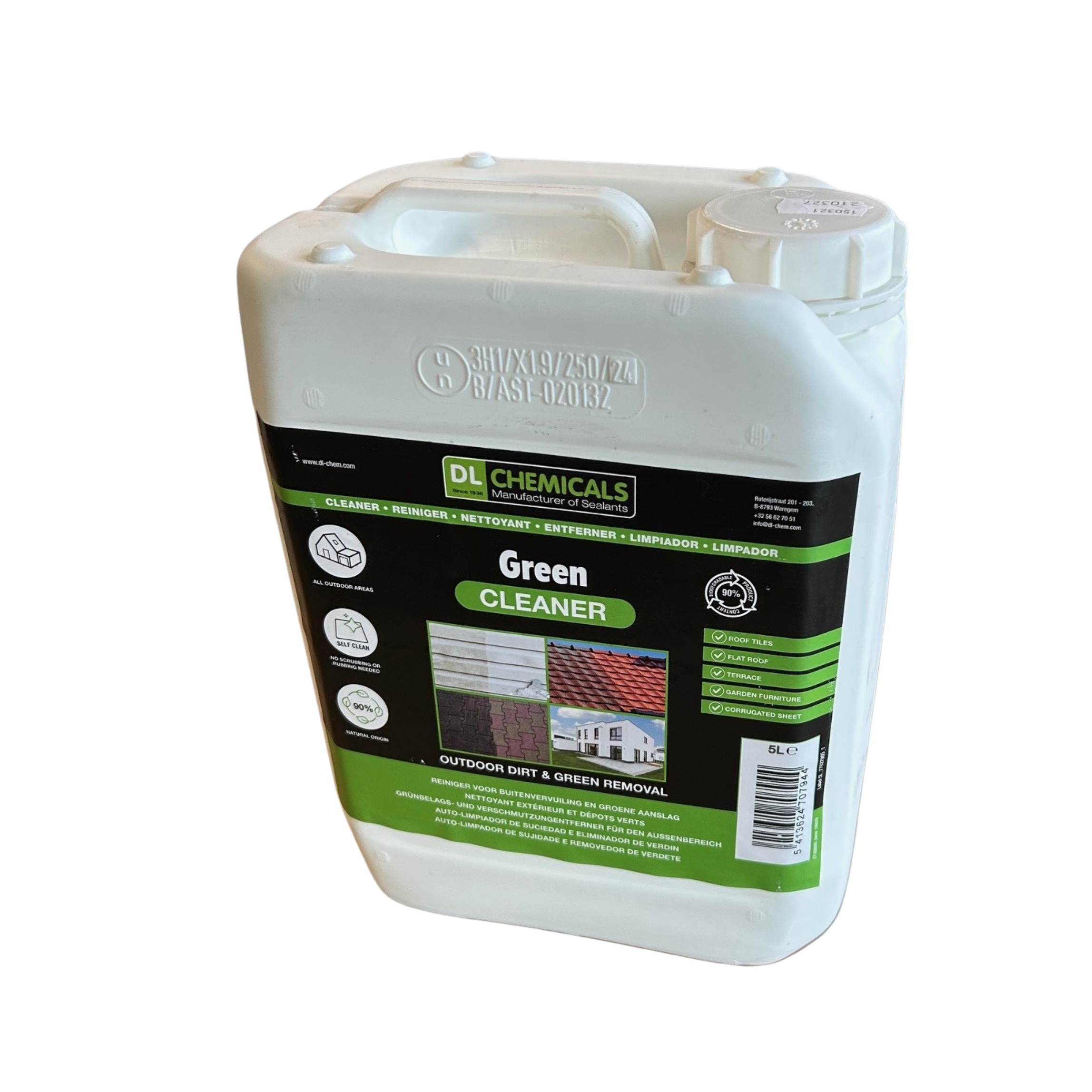 Green Cleaner, voor groene aanslag en buitenvervuiling 5 Ltr-5413624707944
