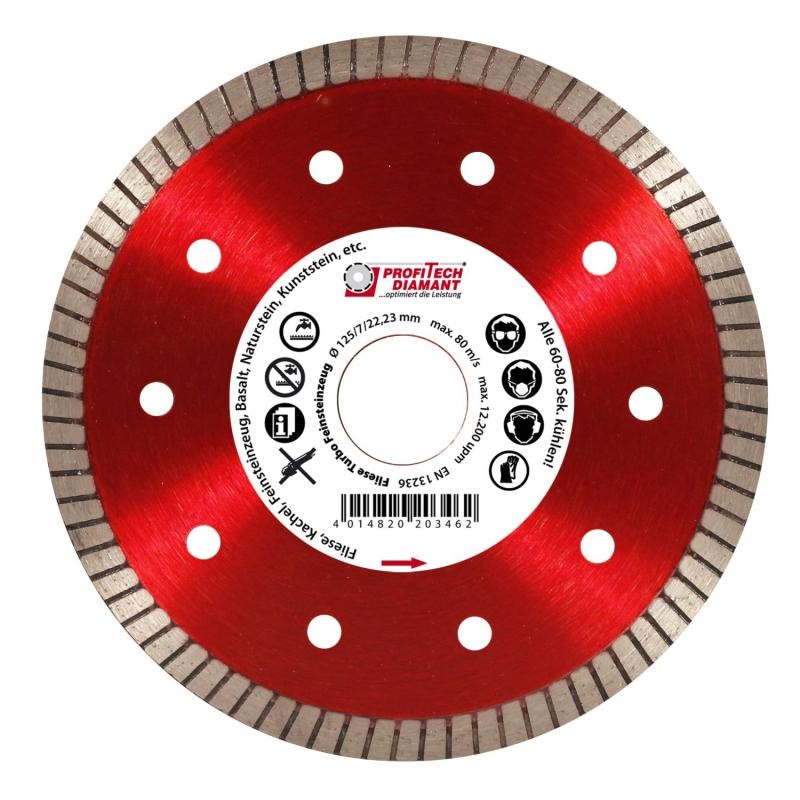 Profitech TS-Fliese Turbo Diamantzaagblad Ø125 x 22,23 mm  (OPRUIMING)-4014820203462