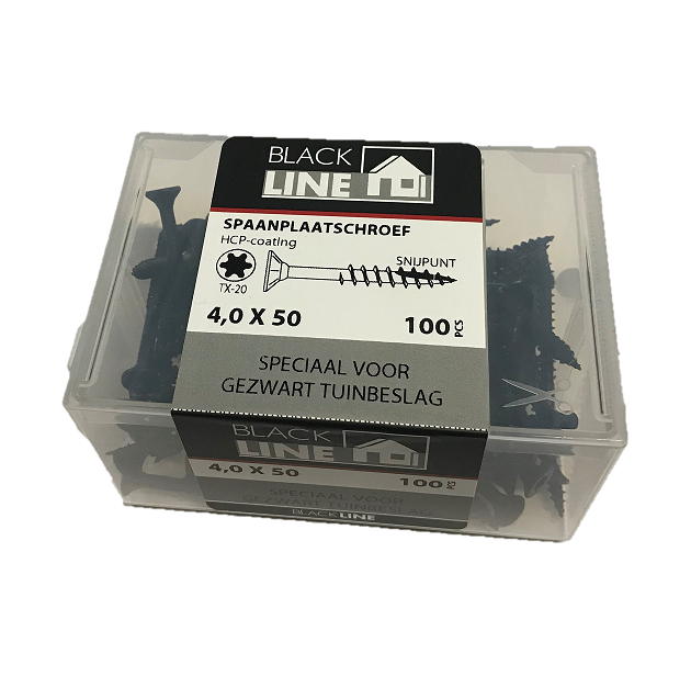 Blackline spaanplaatschroeven 4x50 Tx20 per doos 100 stuks-8712811009081