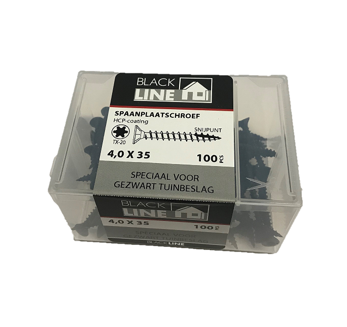 Blackline spaanplaatschroeven 4x35 Tx20 per doos 100 stuks-8712811051127