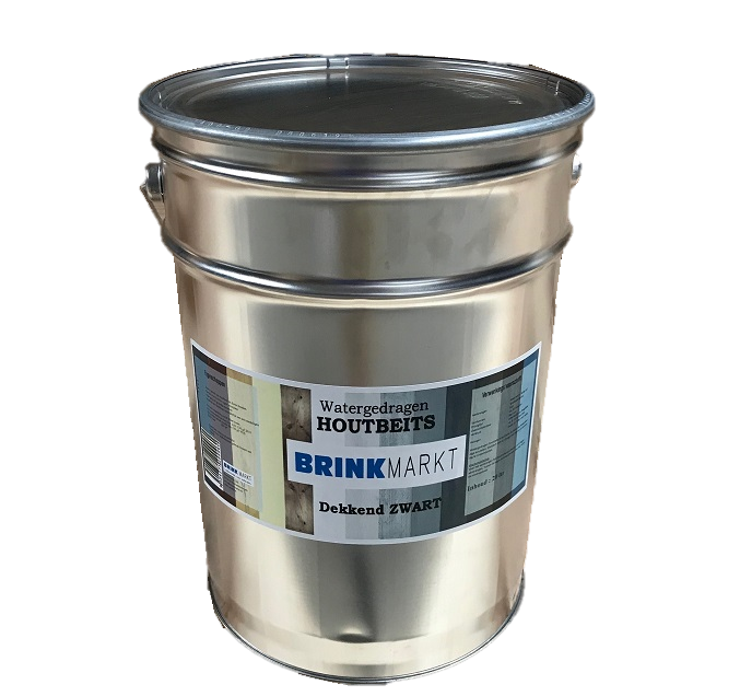 Houtbeits waterbasis dekkend zwart  20 Ltr grootverpakking-9505647849681