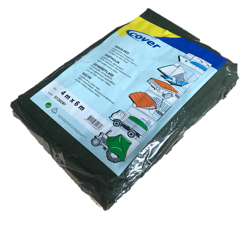 Afdekzeil T100 groen 4 x 6 meter – Licht en betrouwbaar dekzeil Cover-8711516700064