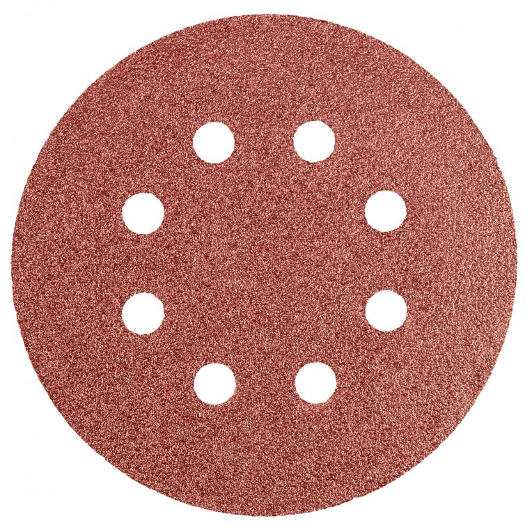 CIRKELSCHUURPAPIER 8 GATEN 125MM VELCRO K60-5902062502506