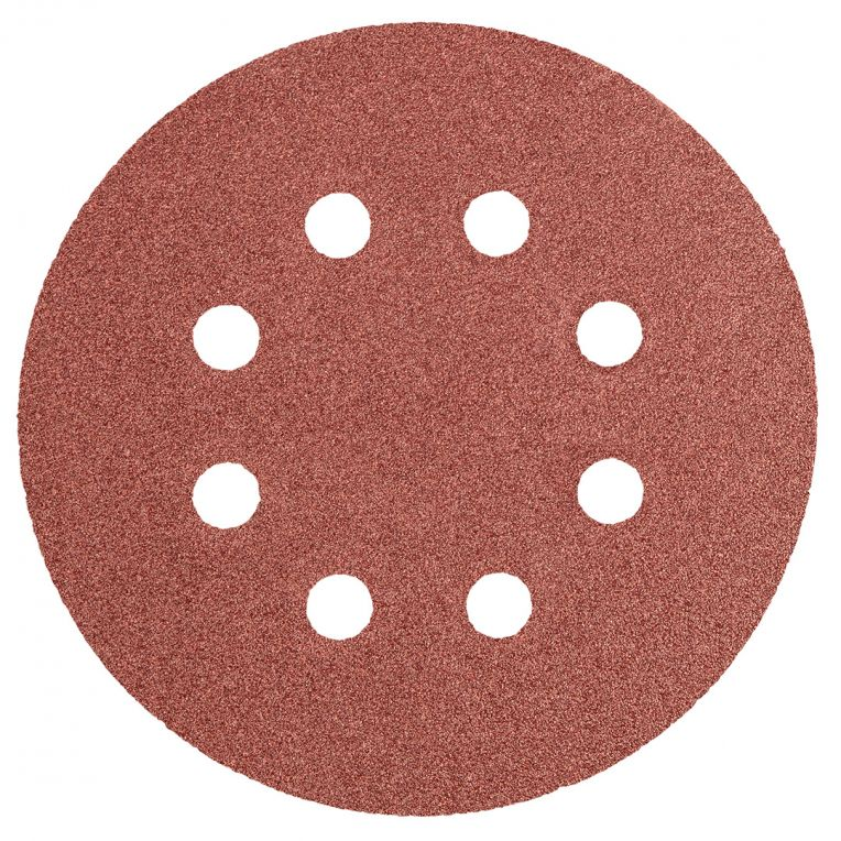 CIRKELSCHUURPAPIER 8 GATEN 125MM VELCRO K100-5902062502520