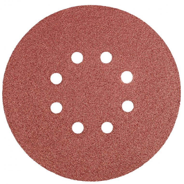 CIRKELSCHUURPAPIER 8 GATEN 150MM VELCRO K80-5902062502575