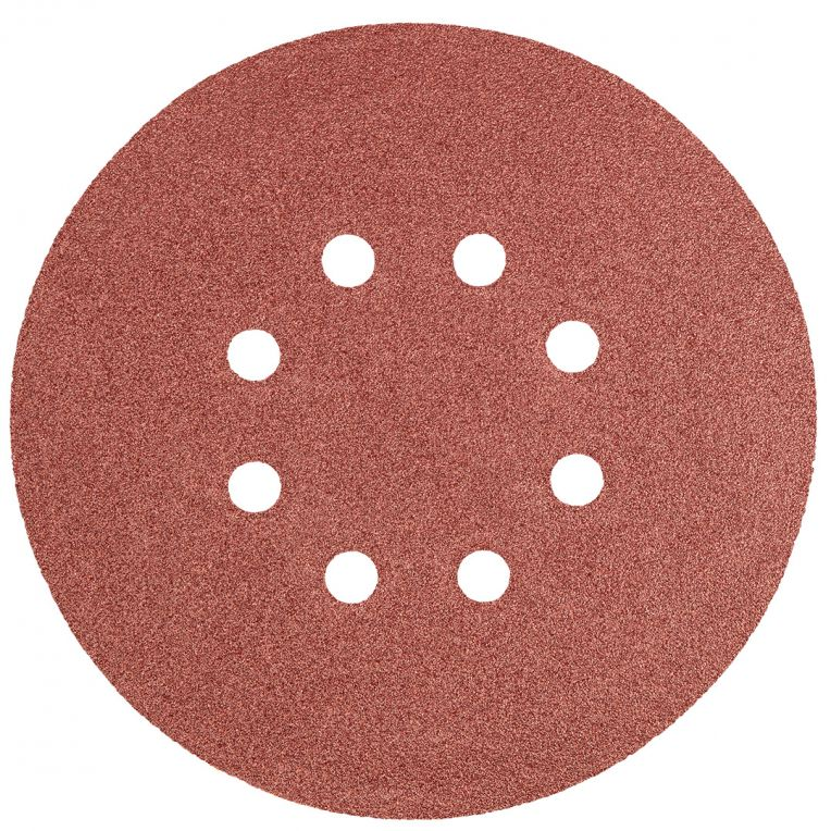 CIRKELSCHUURPAPIER 8 GATEN 150MM VELCRO K100-5902062502582