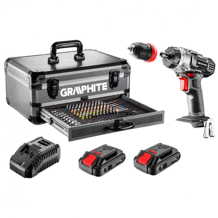 Accuboormachine 2x18V, alu koffer met 109 acc.-5902062058515