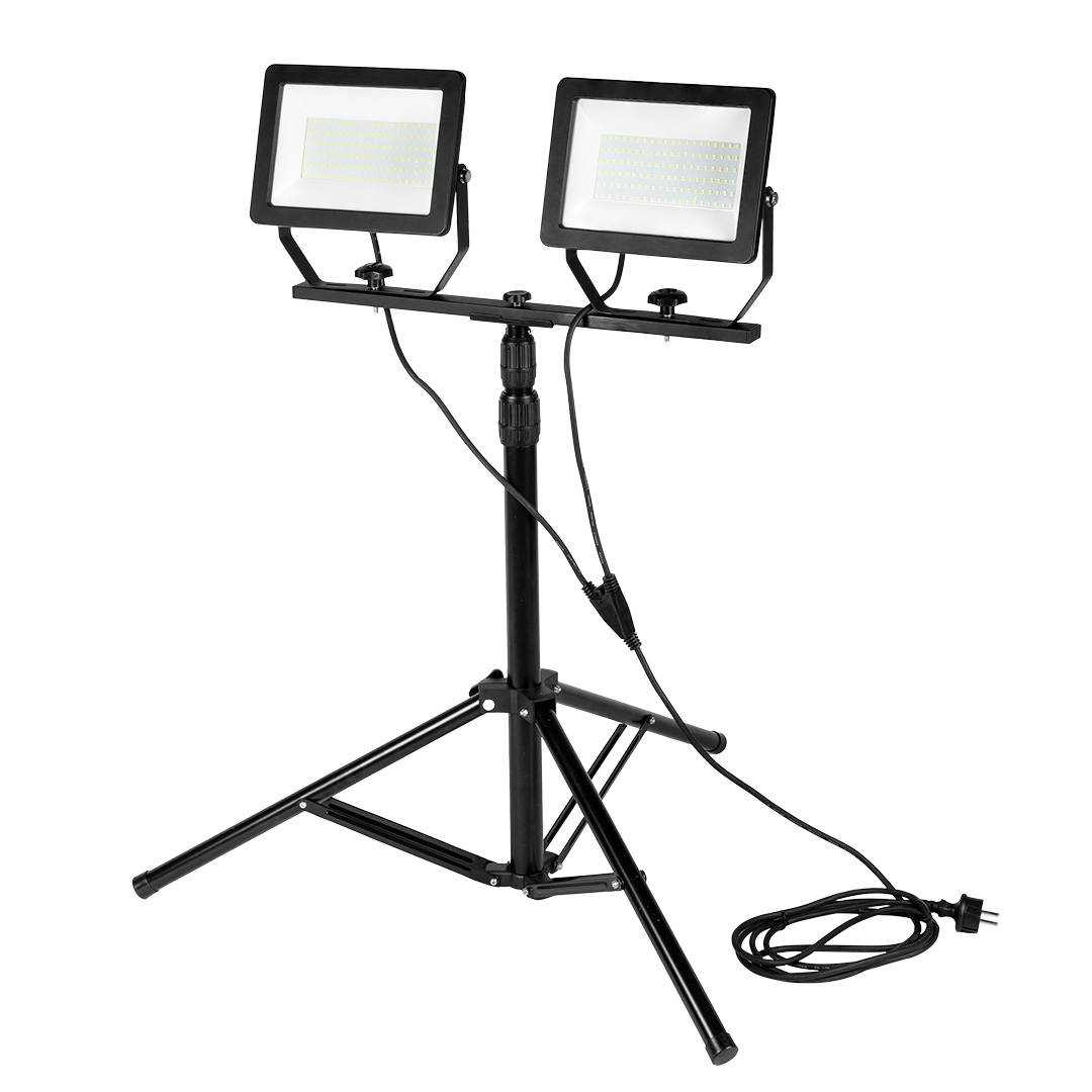 Dubbele LED Bouwlamp op statief  2x100Watt 17000lm-5907558469578