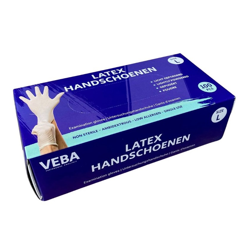 VEBA Latex handschoen L 100st doos-8718249008122