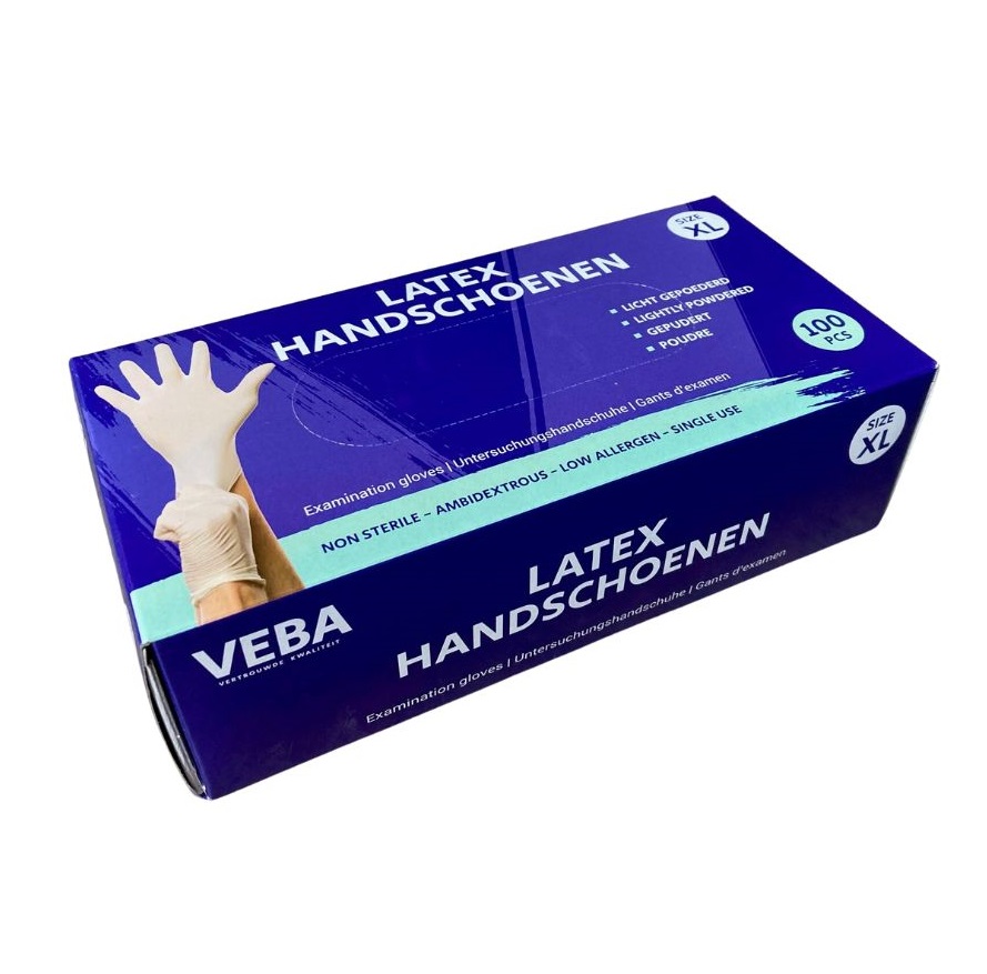 VEBA Latex handschoen XL 100st doos-8716985000097