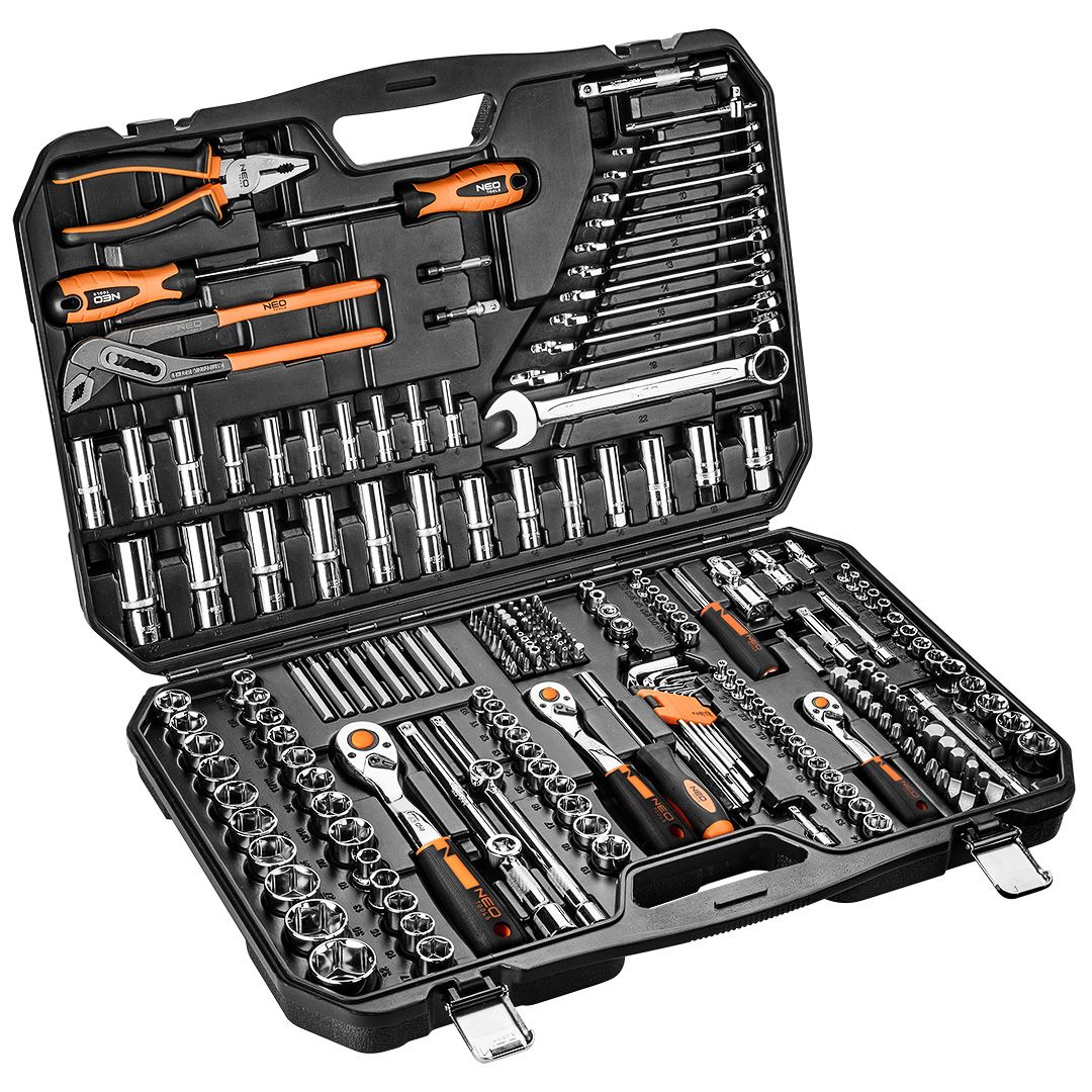 NEO TOOLS Dopsleutelset 233-delig, 1/4-3/8-1/2 aansluiting 10-078-5907558465914