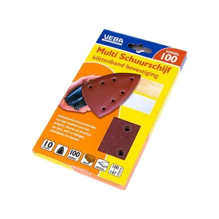 VEBA Multi schuurschijf met klittenband 100X147MM 7 gaten 10ST P100-8713884074891