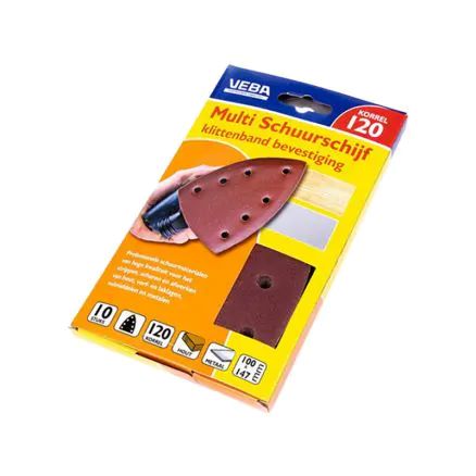 VEBA Multi schuurschijf met klittenband 100X147MM 7 gaten 10ST P120-8713884055777