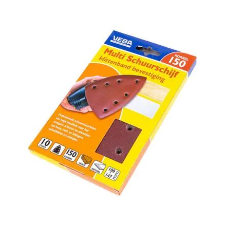VEBA Multi schuurschijf met klittenband 100X147MM 7 gaten 10ST P150-8713884074969