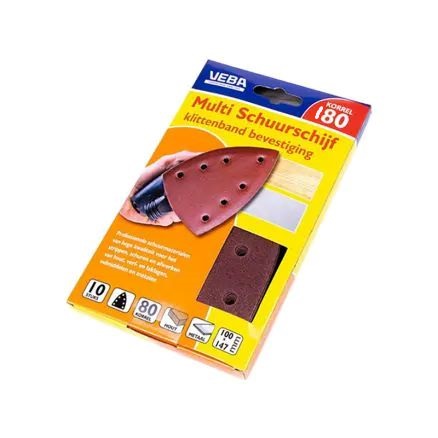 VEBA Multi schuurschijf met klittenband 100X147MM 7 gaten 10ST P180-8713884055784