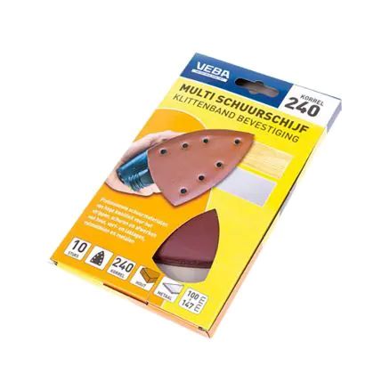 VEBA Multi schuurschijf met klittenband 100X147MM 7 gaten 10ST P240-8713884055791