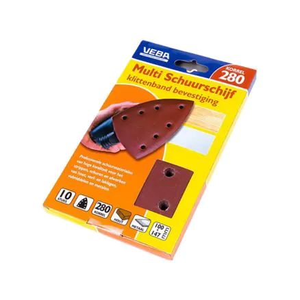 VEBA Multi schuurschijf met klittenband 100X147MM 7 gaten 10ST P280-8713884075102