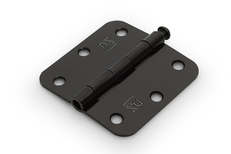 DX Scharnier met losse pen ronde hoeken 76x76 mm zwart gelakt-8714140219483