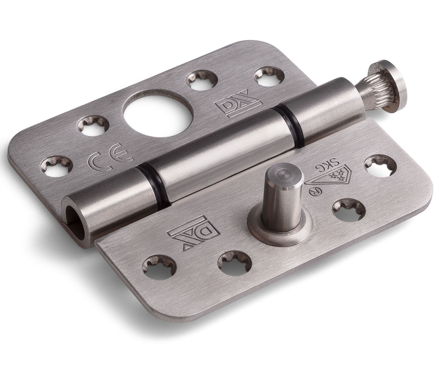 DX Glijlagerscharnier ronde hoeken 3 mm 89x89 mm SKG***® RVS geborsteld-8714140212286