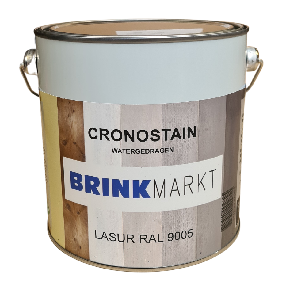 Cronostain Lasur RAL9005 Watergedragen 2,5Ltr zwarte houtbeits-8712501102825