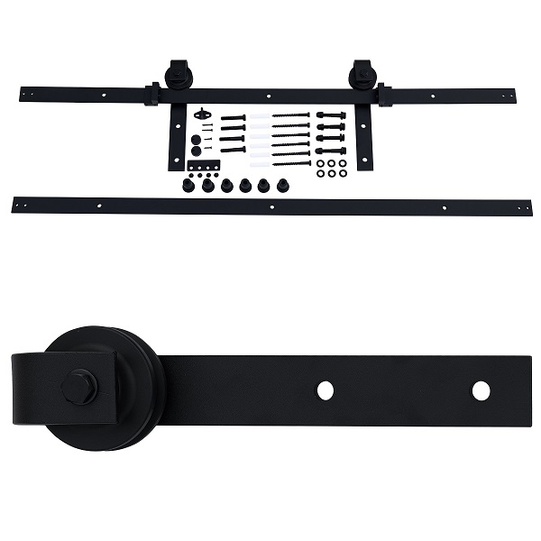 Waelbers Hangrolset recht met rail in 2 gedeelten 2Mtr Zwart-8712513067433