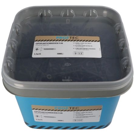 PROFTEC Gipsplaatschroef Grof zwart Gefosfateerd 3.9x35 3000st Emmer-8712811098894