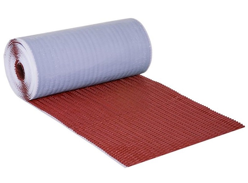 Aluminium loodvervanger volledig zelfklevend Oxidrot RAL3009 rol 300mm x 5mtr p/st-9505376311794