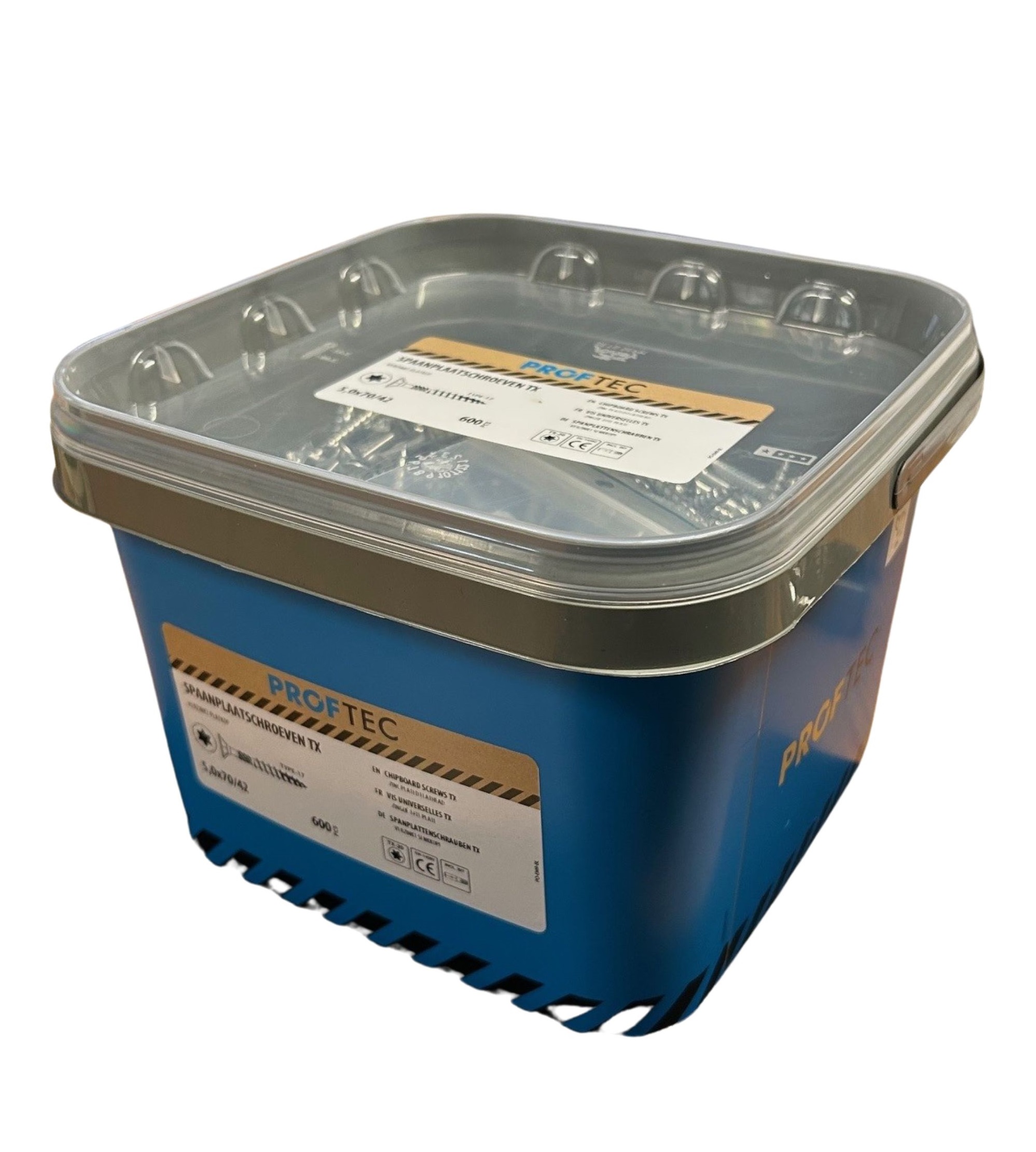 Proftec spaanplaatschroeven met snijpunt 5,0x70 DD-VZ  Tx-20 Emmer 600stuks (grootverpakking)-8712811120519