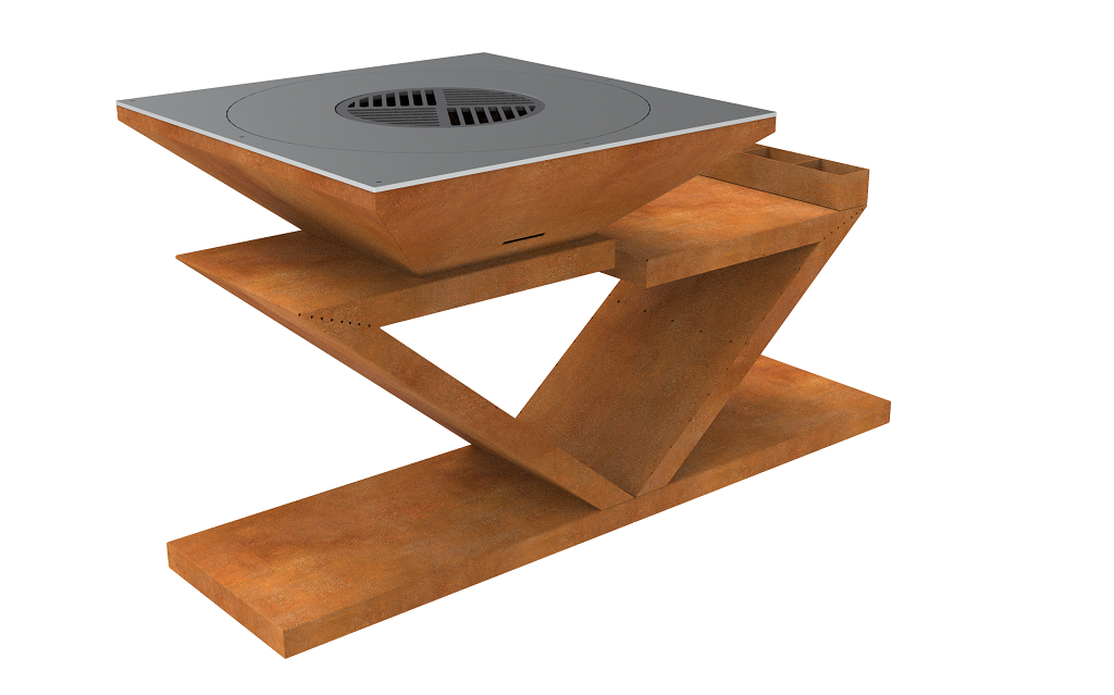 Cortenstalen Barbecue - Modern Design rechthoekige ontwerp (90x170x90 cm)-5420013823093