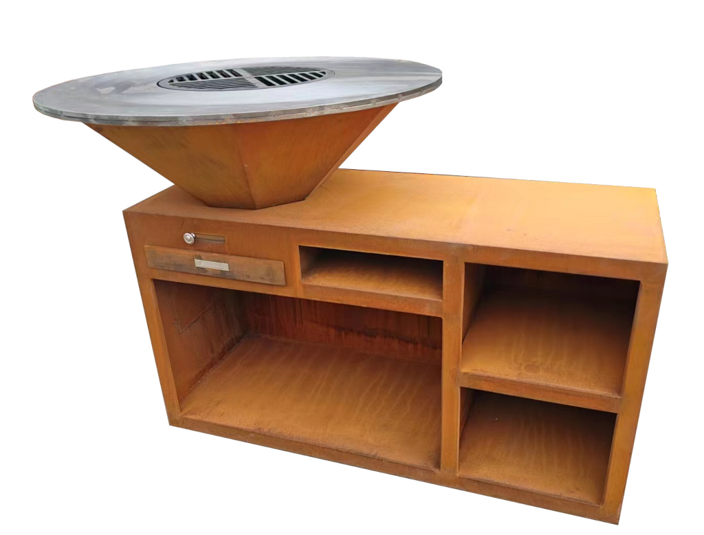 Cortenstalen Barbecue - Duurzaam en Stijlvol Buiten Koken - rechthoekige ontwerp (130x450x70 cm)-5420013821655