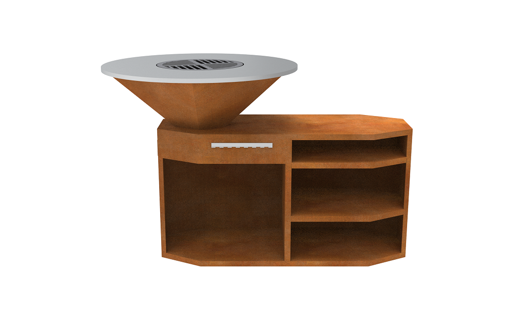 Cortenstalen Barbecue - Octagonaal Design - Duurzaam en Stijlvol  (85x130x100 cm)-5420013823130