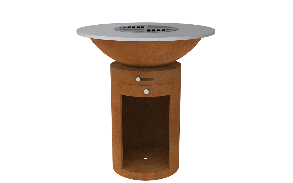 Cortenstalen Barbecue - Cylindervorm - Duurzaam & Modern  (45x70x100 cm)-5420013823116