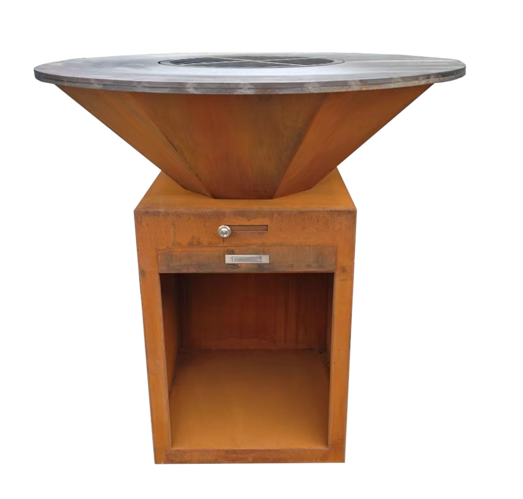 Cortenstalen Barbecue - Kubus - Modern & Duurzaam  (45x45x100 cm)-5420013821631