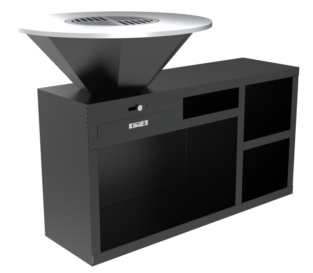 Barbecue Zwart Staal - Moderne Rechthoek - Duurzaam & Stijlvol  (130x45x70 cm)-5420013821648