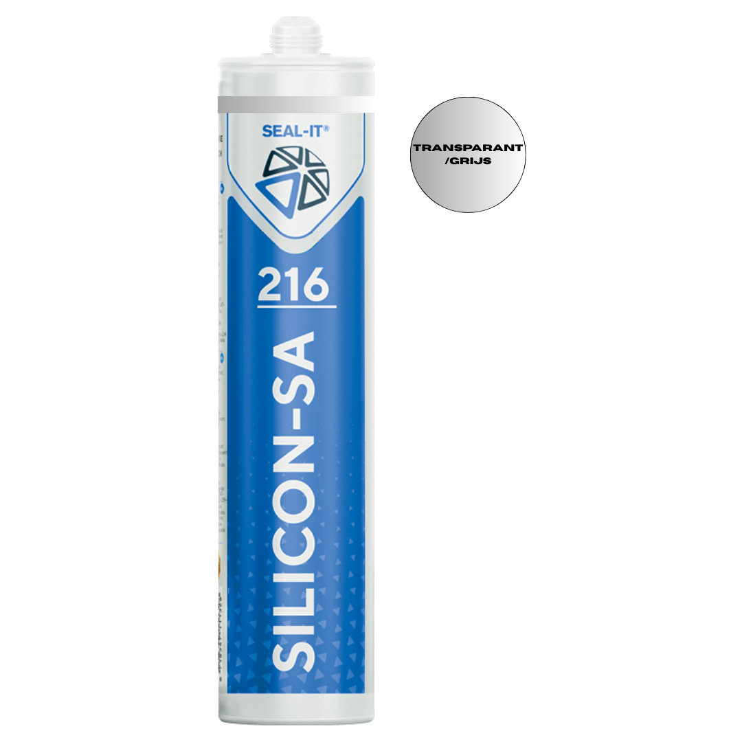 Seal-it® 216 Silicon-SA Transparant/Grijs 310ML  siliconekit (12stuks)-8718347112202