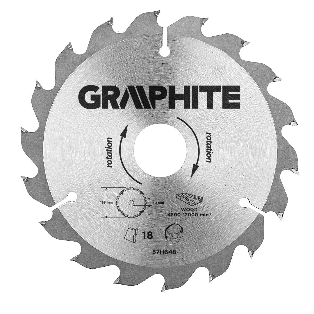 Graphite zaagblad 165x30 18T hout / kunststof-5902062576484