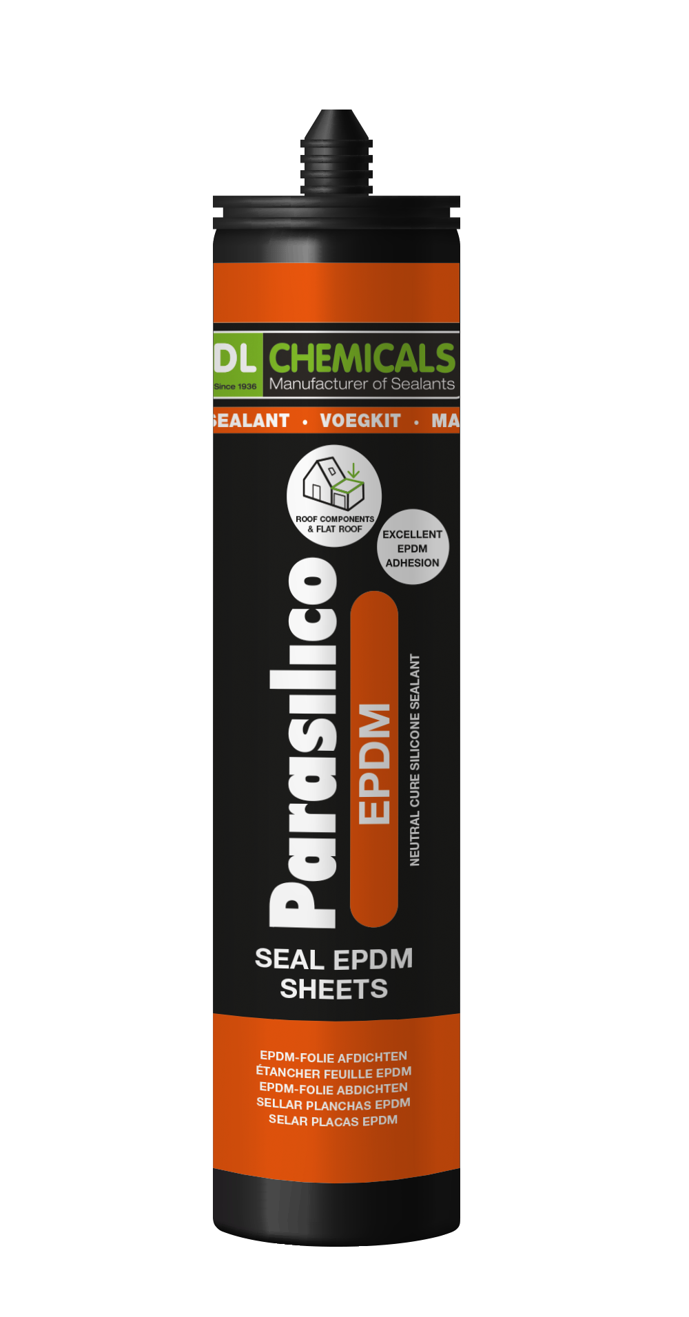 Parasilico EPDM lijmkit zwart koker 310ML (vernieuwe koker)-5413624012642