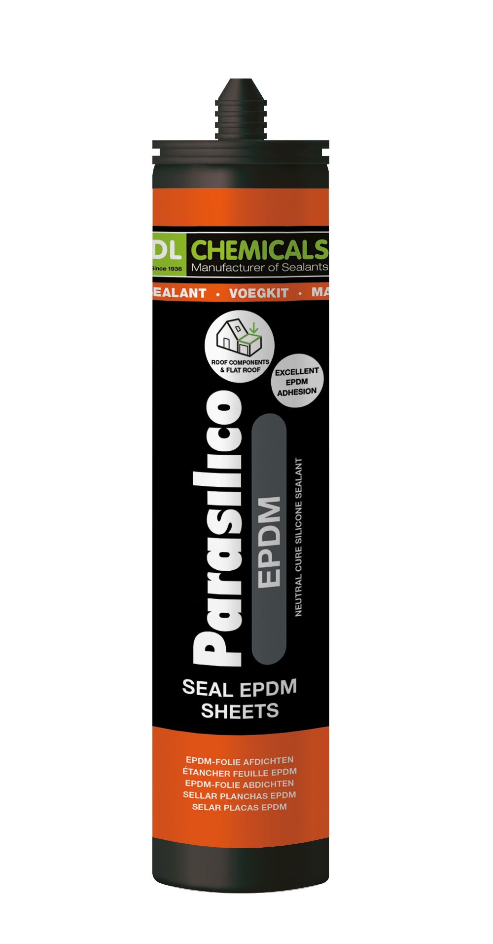 Parasilico EPDM lijmkit zwart koker 310ML-5413624032169