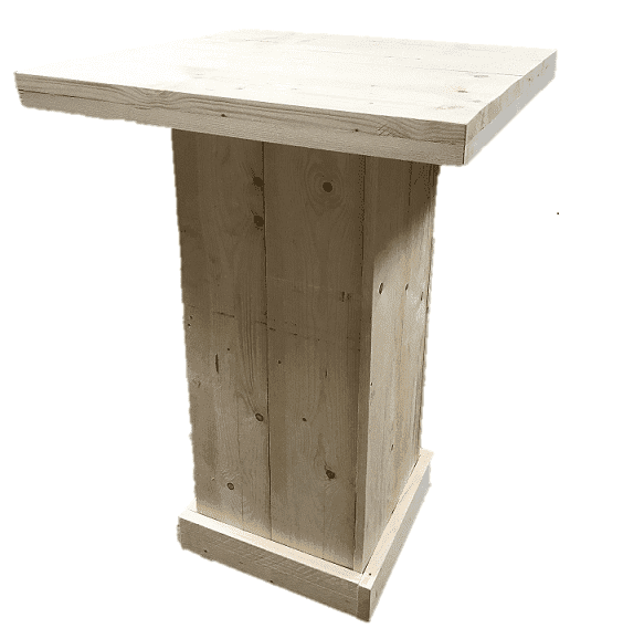 Steigerhouten Statafel 80x80cm blad en 113cm hoog + GRATIS blikje beits-9503425194695